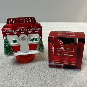 B&BW "Hot Cocoa" Wallflower Diffuser & Nightlight w/Winter Candy Apple Refills